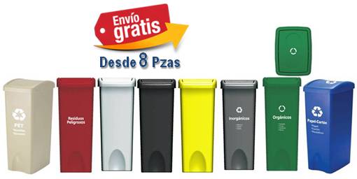 Bote para separar basura rectangular tapa columpio Estra